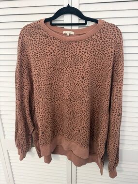 Z Supply Star-Pattern Pullover Dusty Rose Pink Size XL